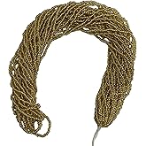 11/0 Glass Seed Beads, 12 String Hanks, Small Craft Beads, 2 mm (Transparent Gold)