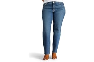 Lee Women's Plus Size Instantly Slims Classic Relaxed Fit Monroe Straight Leg Jean