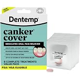 Dentemp Canker Cover, Fast-Acting Canker Sore Pain Relief - 1pk (8ct) | Fast-Acting Oral Pain Relief for Canker Sores &amp; Mouth Irritation - Adults