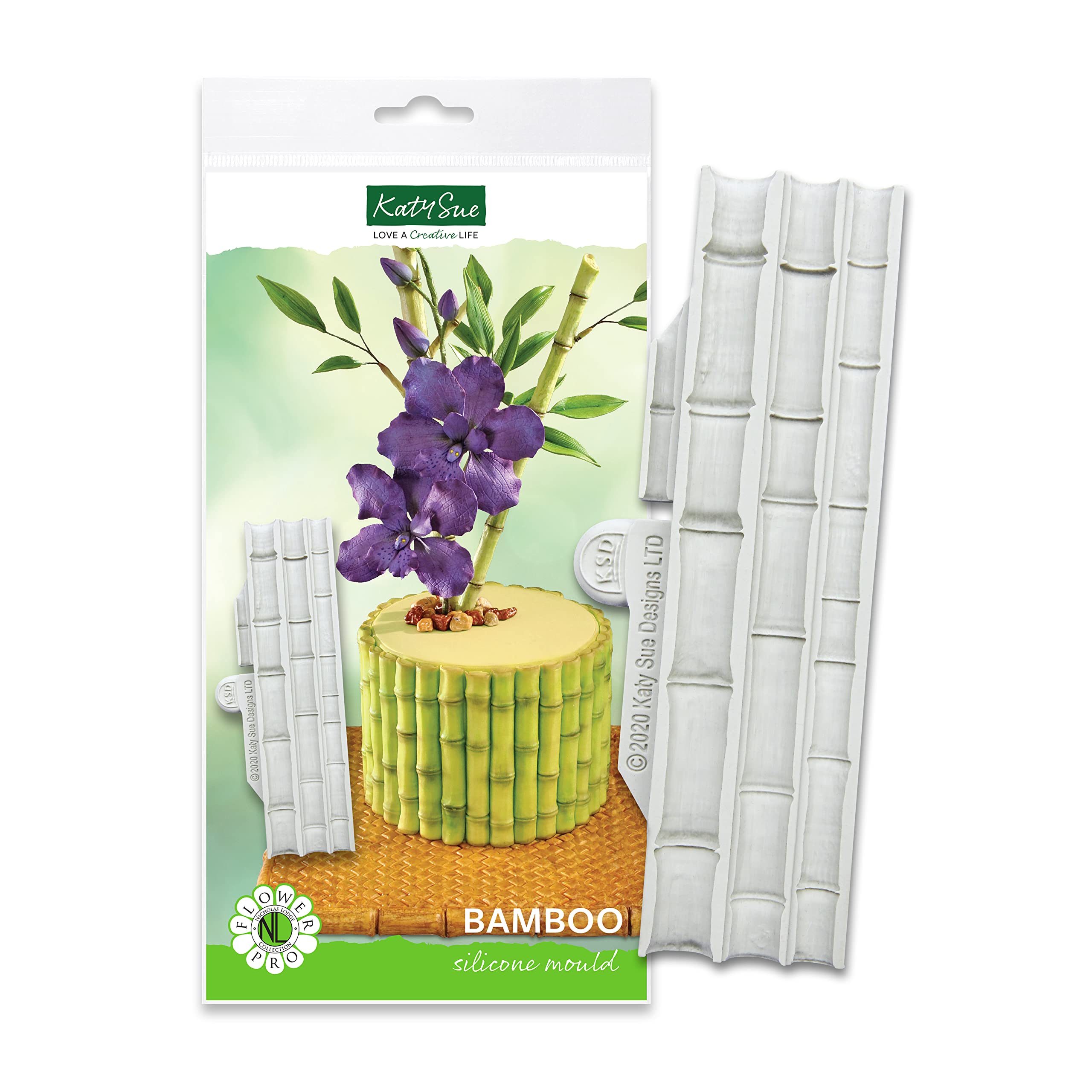 Flower Pro Bamboo Silicone Mould for Cake Decorating & Craft. for Use with Fondant & Air Dry Clay from Katy Sue Designs Fondant Moulds & Moulds for Clay