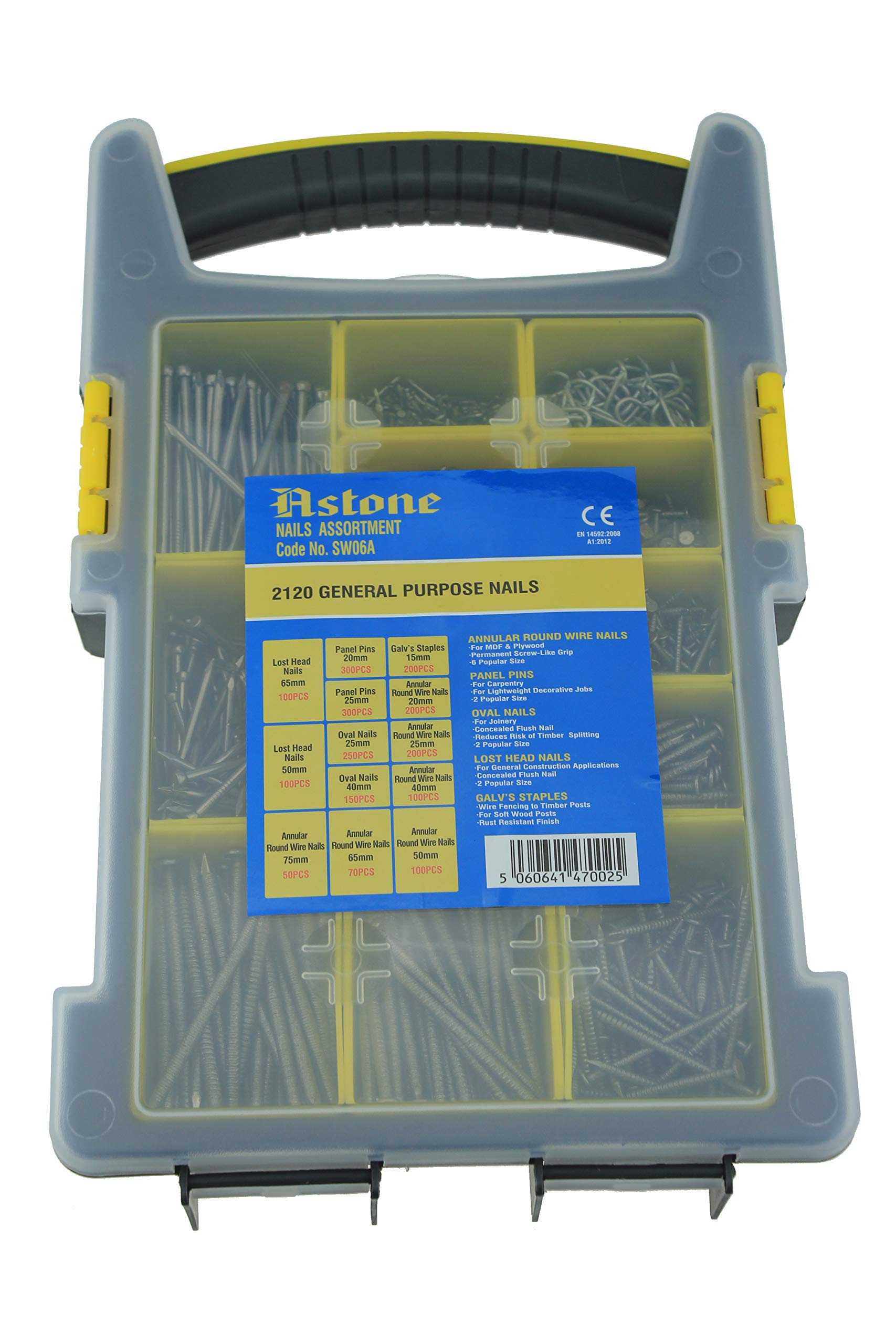 Nail Assortment Trade case: General Purpose Steel Nails; 2120 Pieces…