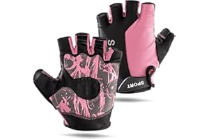 WULI Cycling-Gloves Riding Gloves Summer New Road Mountain Bike Riding Gloves Outdoor Short Finger Bike Strengthening Palm Outdoor Mountain Half Finger Anti Slip Gloves,