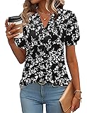 IECCP Womens Tops Dressy Casual Summer Puff Short