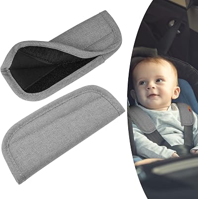 URAQT Car Seat Belt Pads 2 Pack Dark Grey Universal Harness Covers