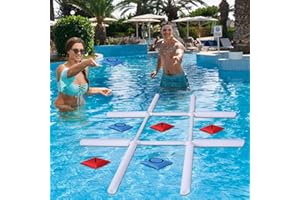 JOINBO Pool Giant Tic Tac Toe Game Toys,2 in 1 Swimming Pool Floaing Bean Bag Toss Game,Outdoor Indoor Tic Tac Toe Bean Bag Toss Game for Adults and Kids(3ft x 3ft)
