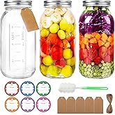 UrSpeedtekLive 64 oz Wide Mouth Mason Jars with Lids and Bands, 3 Pack Half Gallon Canning Jars, Large Glass Jars for Picklin