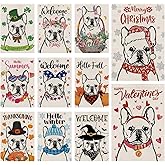 Seasonal Garden Flags French Bulldog Dog Double Sided Flags Set of 11 Holiday Farmhouse Indoor Outdoor Yard Lawn Decorations 12.5x18 Inch