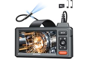 DEPSTECH Inspection Endoscope Camera with Lights: 1080P Triple Lens Snake Camera with 5" Screen and 16.5FT Flexible Cable, Waterproof Industrial Borescope Tool for Auto, Wall, Sewer, Pipe, Mechanics