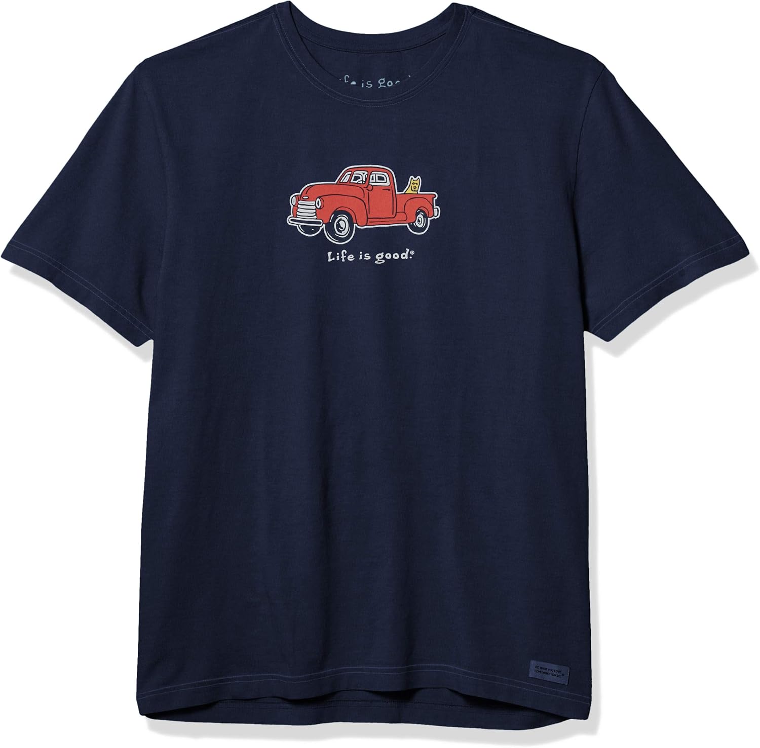 Life is Good Unisex-Adult Vintage Crusher Rocket Dog Graphic T-Shirt: Clothing