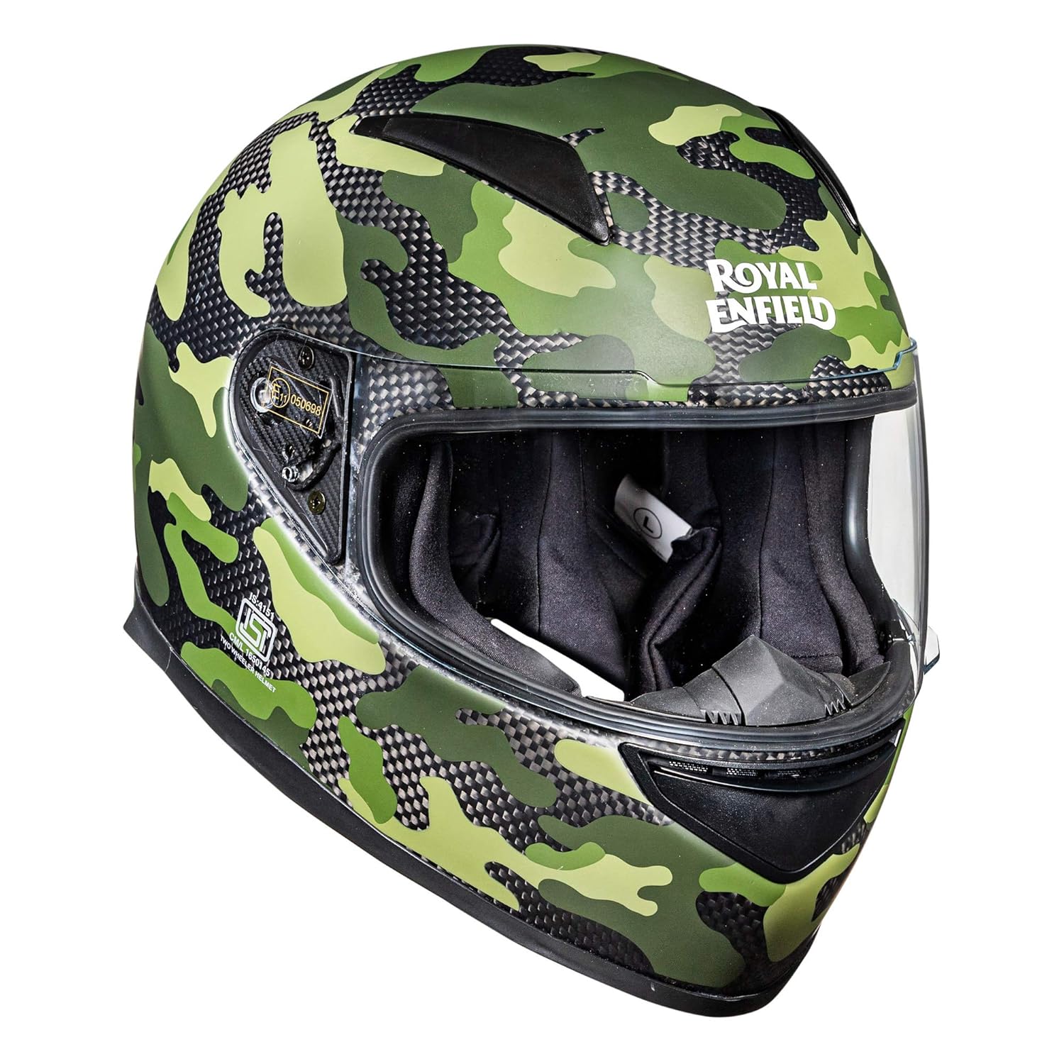 Royal Enfield Street Prime Camo Carbon Fiber Full Face ISI DOT ECE