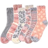 Velice Womens Fuzzy Socks Soft Cozy Fluffy Slipper Winter Warm Plush Sleeping Christmas Socks 5 Pairs