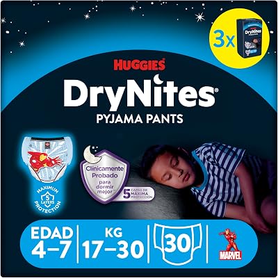 Huggies DryNites Spiderman Pyjama Pants 4-7 Years 30 Pack White