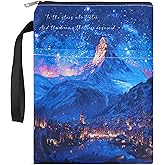 VeloKomo Acotar Gifts Book Sleeve - Watercolor Starry City Books Covers for Paperbacks Portable Navy Bookish Protector Pouch with Pocket for Novel Lover Fans Reader Merch Birthday Christmas Gift