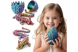DAK HAAN 3D Printed Dragon,Dragon Eggs with Dragon Inside,Surprise Dragon Egg Toy,15'' Full Articulated Crystal 3D Dragonls
