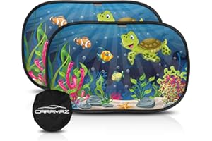 CARAMAZ Car Window Shade for Baby with Certified UV-Protection 2 Pack - 20"x12"