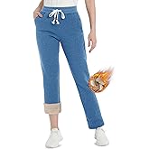 TACVASEN Women's Fleece Lined Sweatpants Winter Thermal Thick Sherpa Pants with Pockets Warm Cotton Athletic Lounge Casual