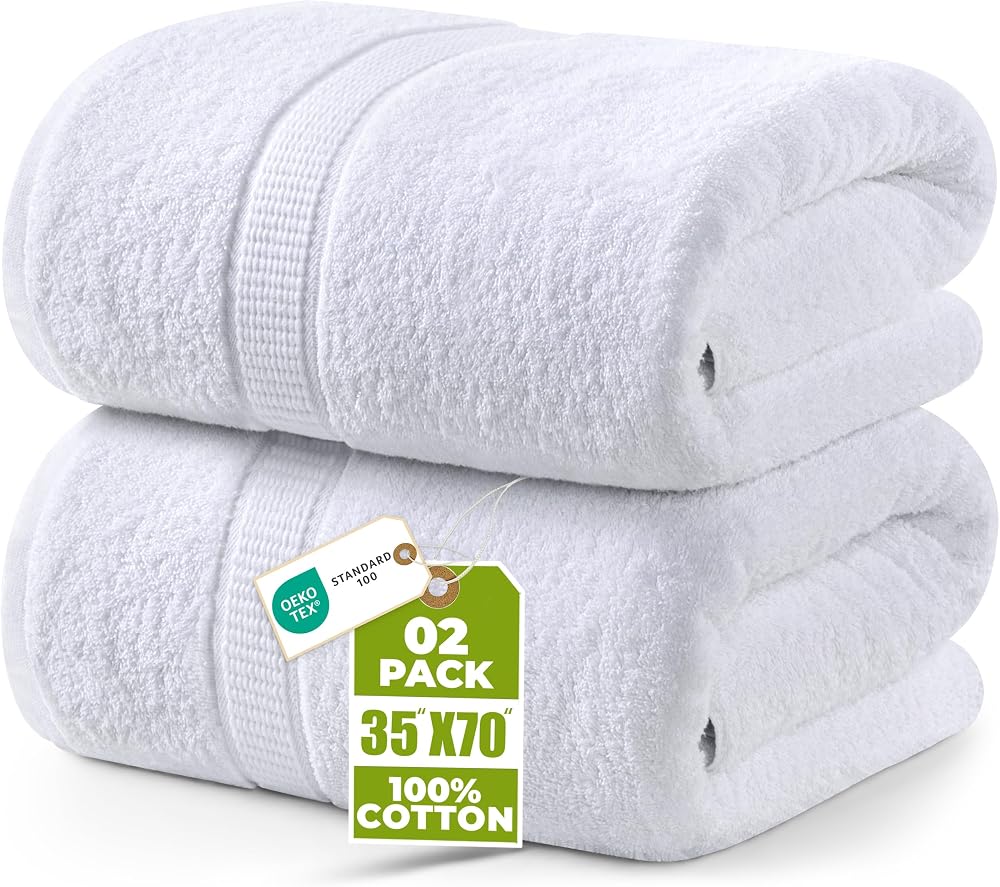 Utopia Towels Premium Jumbo Bath Sheet 90x180 cm 2 Pack White