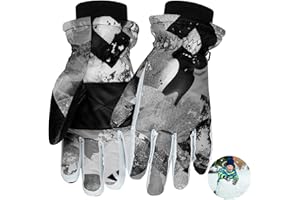 YHomU Kids Winter Gloves Waterproof Windproof Kids Snow Gloves Thick Thermal Ski Gloves for Skiing, Snowboarding Sledding Snowball Fighting
