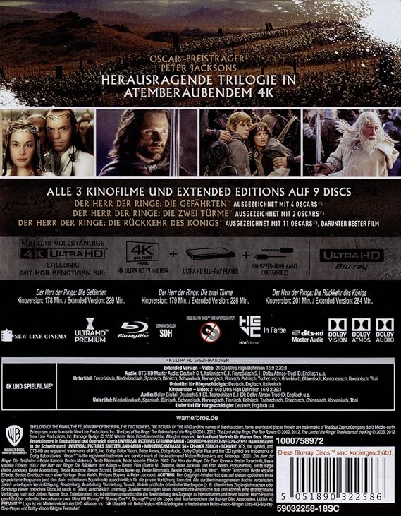 Der Herr Der Ringe Extended Edition Trilogie Wood Elijah Bloom Orlando Mckellen Ian Mortensen Viggo Astin Sean Jackson Peter Amazon Nl
