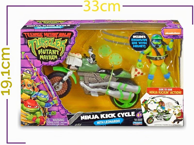 Giochi Preziosi, Tartarughe Ninja 2023 Caos Mutante, Moto con Funzione Combattimento E Personaggio Leonardo Incluso, Compatibile Con Tutti I Personaggi Base, Per Bambini a Partire DaI 4 Anni — foto 6 di 8