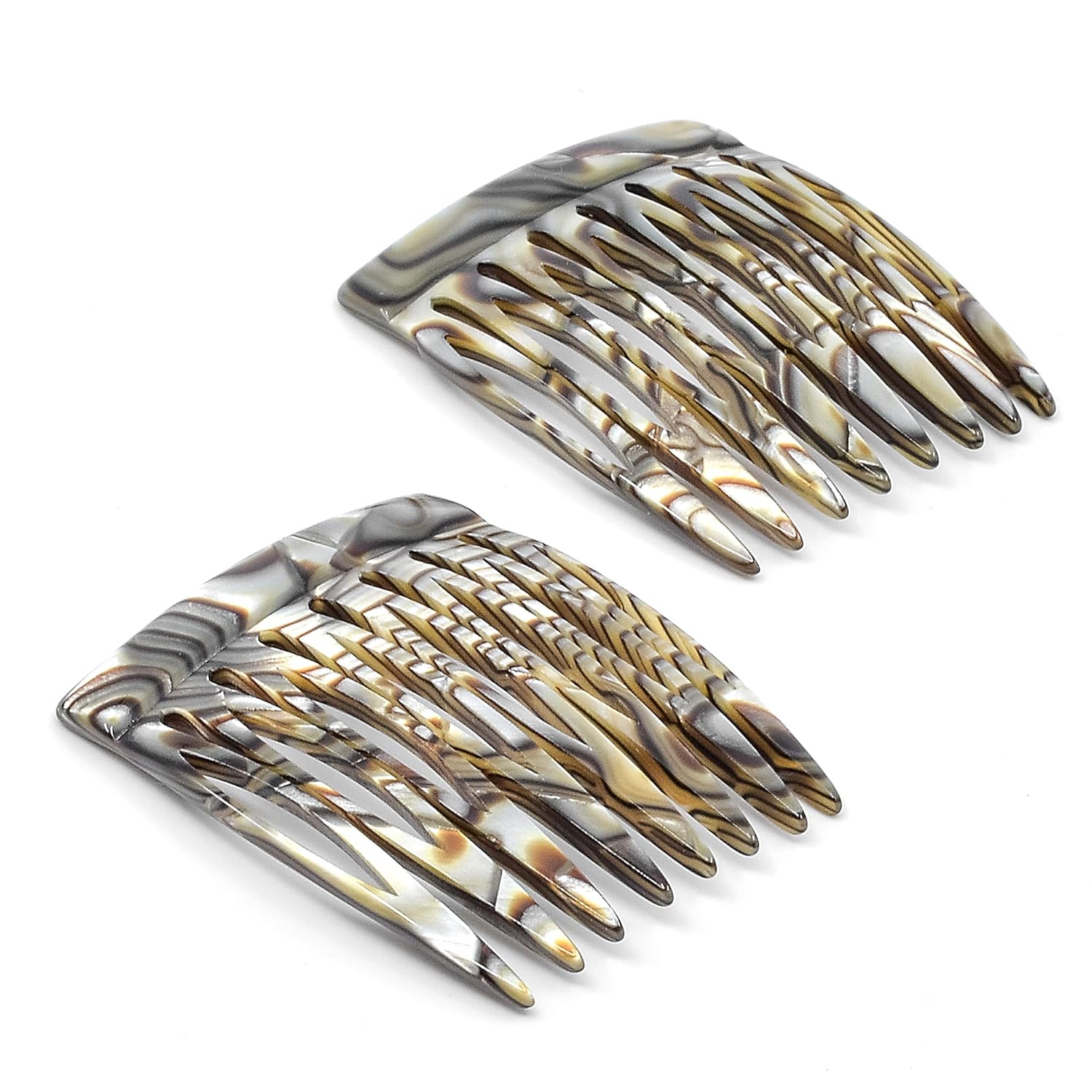 Camila Paris CP2332/2 French Hair Side Comb 2 Pack Handmade Small Onix, Flexible Durable Cellulose Hair Combs, Strong Hold Hair Clips for Women, No Slip Styling Girls Hair Accessories, Made in France : Beauty