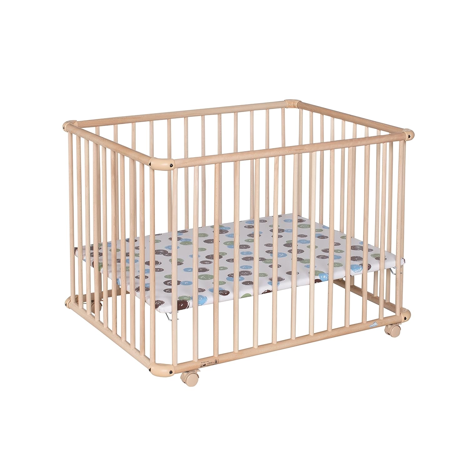 Ameublement Et Decoration Parcs Rodschinson Com Bois Ajustable En Hauteur 2231 Motif Du Fond Pois Geuther Naturel 76 X 97 Cm Parc Belami