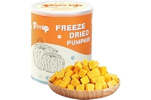 PAWUP Freeze-Dried Pumpkin Treats for Dogs & Cats – High Fiber, Single Ingredient Natural Snacks for Digestion & Gut Health, Healthy Food Toppers, 1.58 oz