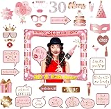POPOYU 30th Birthday Decorations, Rose Gold Inflatable Photo Booth Frame view 1