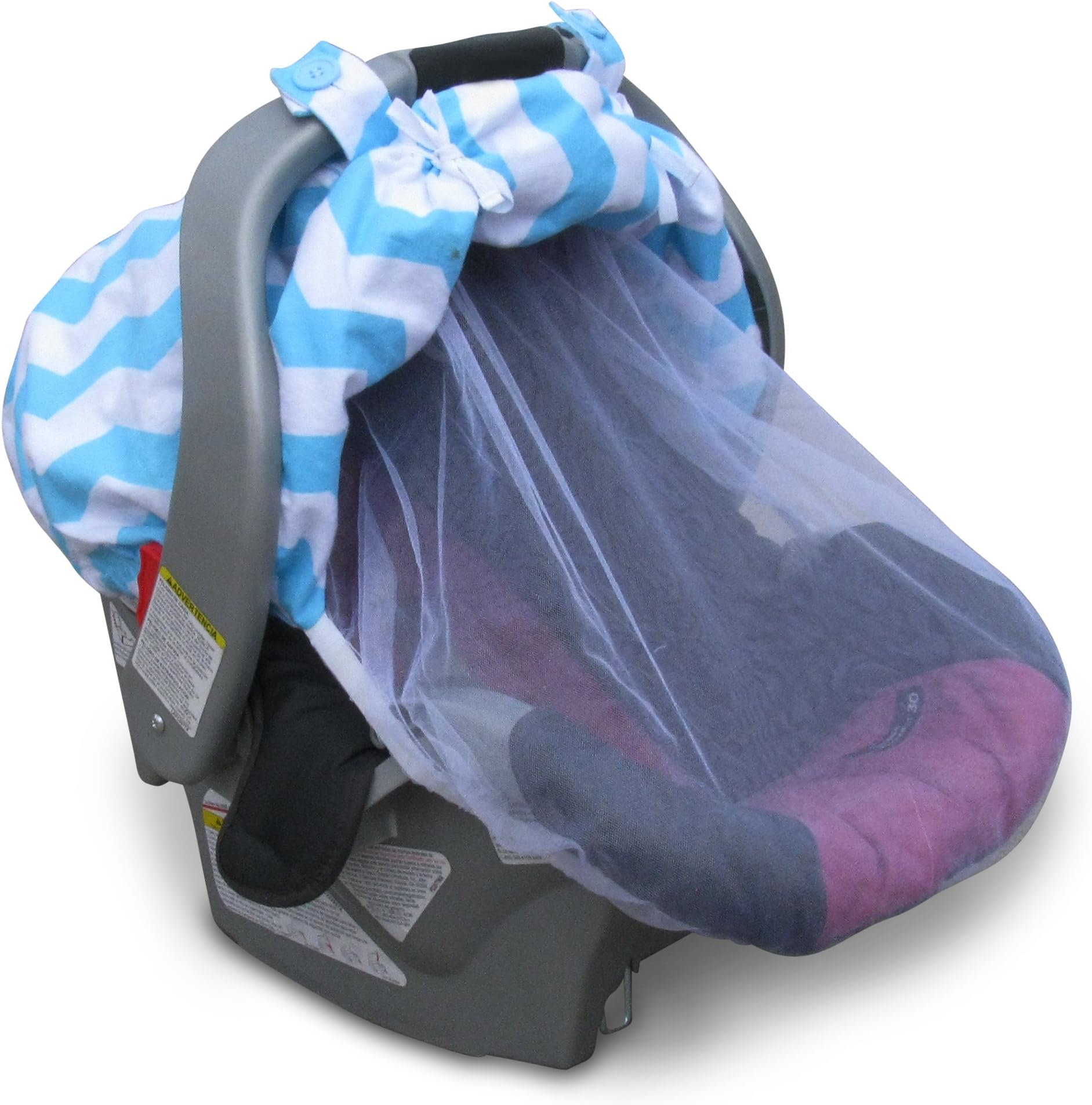 Nestletop Baby Car Seat Cover by Colwares Protective Cover for Wind, Rain, Snow, Debris, Pests (Light Blue Stripes)