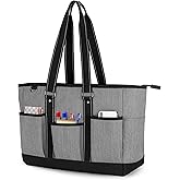 Trunab Teacher Utility Tote Bag with Multiple Pockets, Padded Compartment for 15.6" Laptop for working
