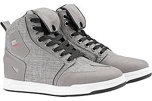 KEMIMOTO Motorcycle Shoes for Men Protective Gear Anti-Slip Motorcycle Boots Street Causal Shoes Suitable for Riding Grey