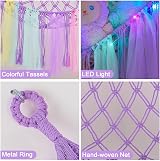 MHJY Toy Hammock Storage Net with LED Light Large Wall Hanging Organizer view 5
