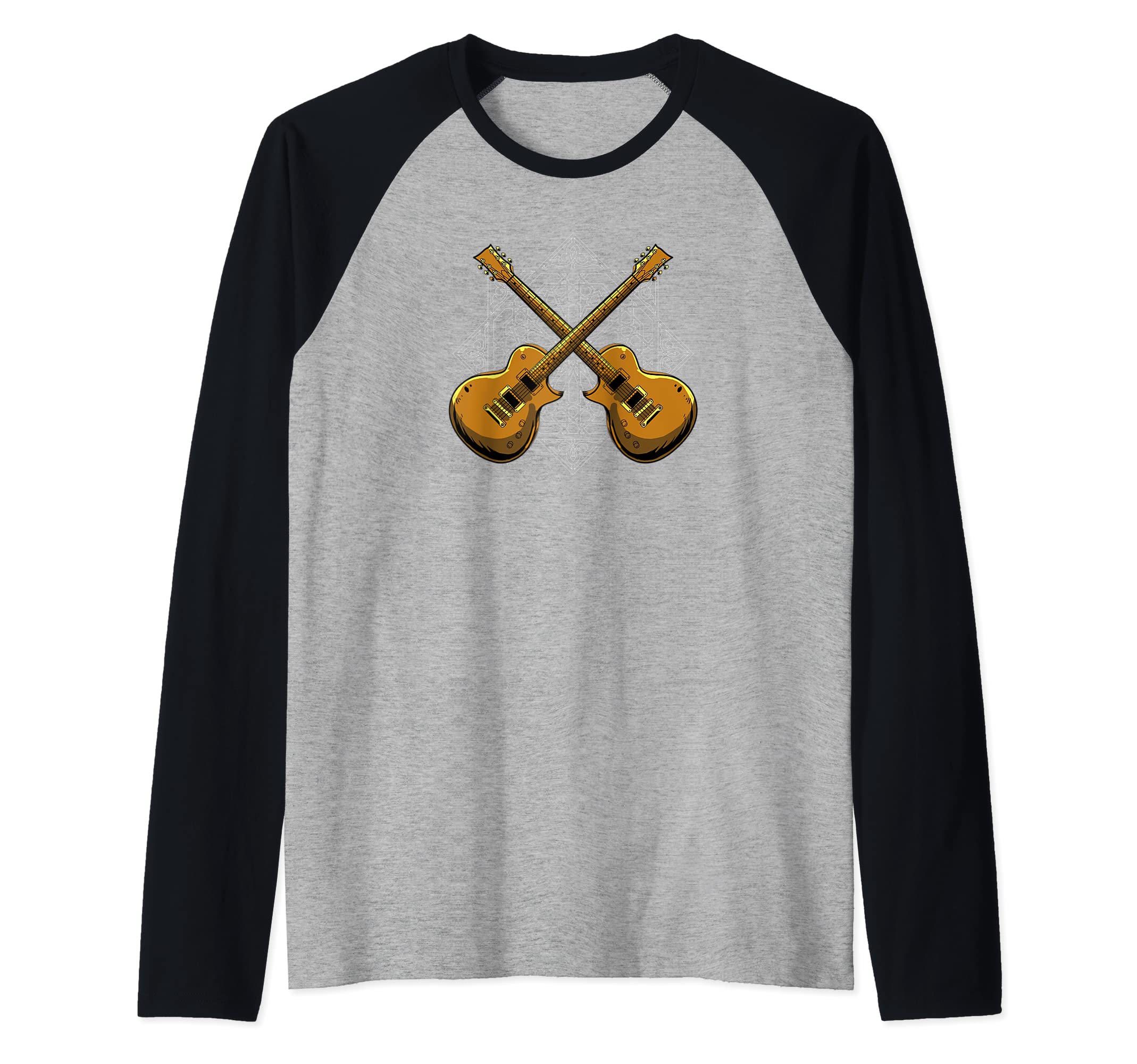 Electric Guitar Band Musician - E-Guitar Rock Guitarist Raglan Baseball Tee