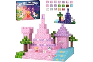 Magnetic Blocks Advent Calendar 2025 for Girls, 24 Days of Christmas Countdown with Princess Unicorn and Castle Building Kit,
