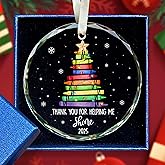 SUCHAGIFT Teacher Ornament - Teacher Christmas Ornament - Teachers Gifts for Women - Teachers Daycare Provider Christmas Ornaments 2025 - Teaching Ornaments for Tree - Glass Ornament 2025