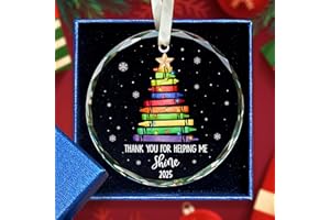 SUCHAGIFT Teacher Ornament - Teacher Christmas Ornament - Teachers Gifts for Women - Teachers Daycare Provider Christmas Ornaments 2025 - Teaching Ornaments for Tree - Glass Ornament 2025