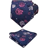 Alizeal Mens 3.15'' Colorful Flower Pattern and handkerchief Necktie Set