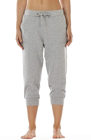 icyzone Damen Hosen 3/4 Sweathose Jogginghose Baggy Casual Pants Sporthose