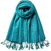 AUSEKALY Pashmina Feel Shawls Wraps for Women Rave Scarf Soft Silky Reversible Men Scarves