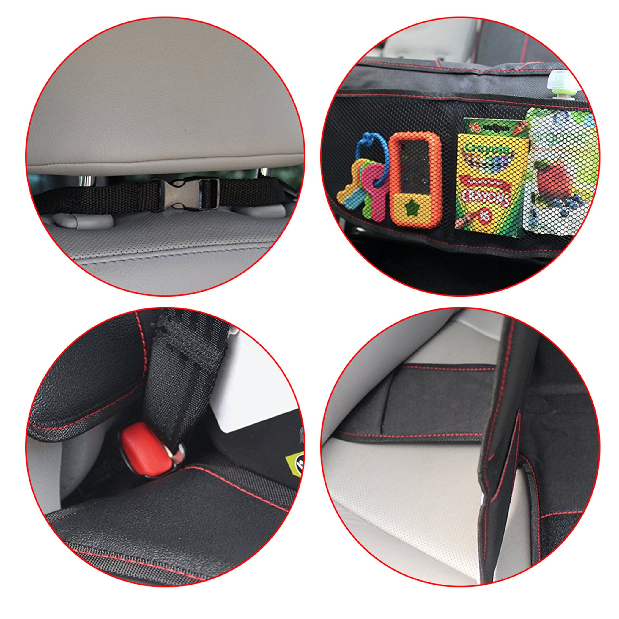 Durapower Car Seat Protector Mat Children Baby Seat Cover Grip with PVC Leather