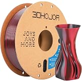 3DHoJor Silk PLA Filament 1.75mm Black Red Dual Color PLA 3D Printer Filament 2 in 1 Coextrusion 1KG Spool(2.2lbs) 3D Printing Filament Dimensional Accuracy +/- 0.03mm