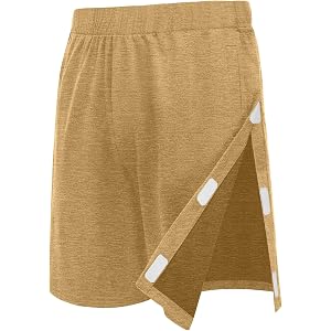 Unisex Tear Away Shorts Snap On Athletic Shorts Post Knee Surgery Recovery Hip Replacement Pants with Pockets