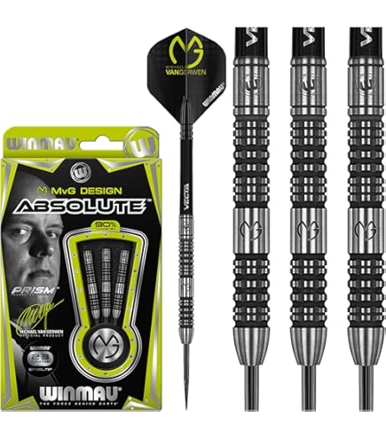 WINMAU Michael Van Gerwen MvG Aspire Tungsten Steeltip Darts Set