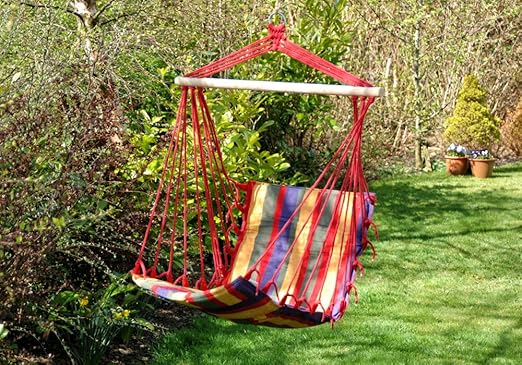 Amazon De Hangematte Schaukel Stuhl Sitz Garten Aufhangen Baum Stuhl Strand Liege Sitz Und Ruckenlehne Gepolstert