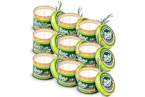 Murphy's Naturals Mini Mosquito Bug Repellent Candles for Outdoor Patio, Citronella & Essential Oils, 14-Hour Burn Time Each, 3.5 oz, 9-Pack