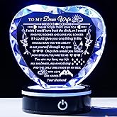 Arikyrist Gifts for Wife with Colorful LED Base Romantic Wife Anniversary Birthday Gift Ideas Crystal Heart to My Wife Gifts from Husband on Valentine's Day Christmas Mother's Day