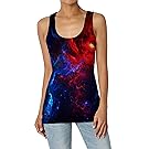 Leapparel Women's Cool Design 3D Printed Sleeveless Racerback Tank Top Vest Shirts