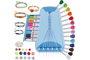 MAYNACS Arts and Crafts for Kids Ages 8-12,Friendship Bracelet Making Kit for Girl,Kids Jewelry Making Kit with 28 Pre-Cut Threads,Christmas Birthday Gifts for Ages 6 7 8 9 10 11 12 Year Old Light Blue