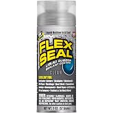 Flex Seal Spray Rubber Sealant Coating, Waterproof, Clear, 2 oz, 1-Pack | Stops leaks fast, seals out water, air, moisture, prevents rust, paintable, flexible, gutters, roof repair, RV, wood, metal