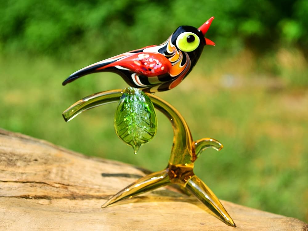 Blown Glass Bird Figurines Collectibles, Christmas Tree Ornaments, Glass Lucky Bird